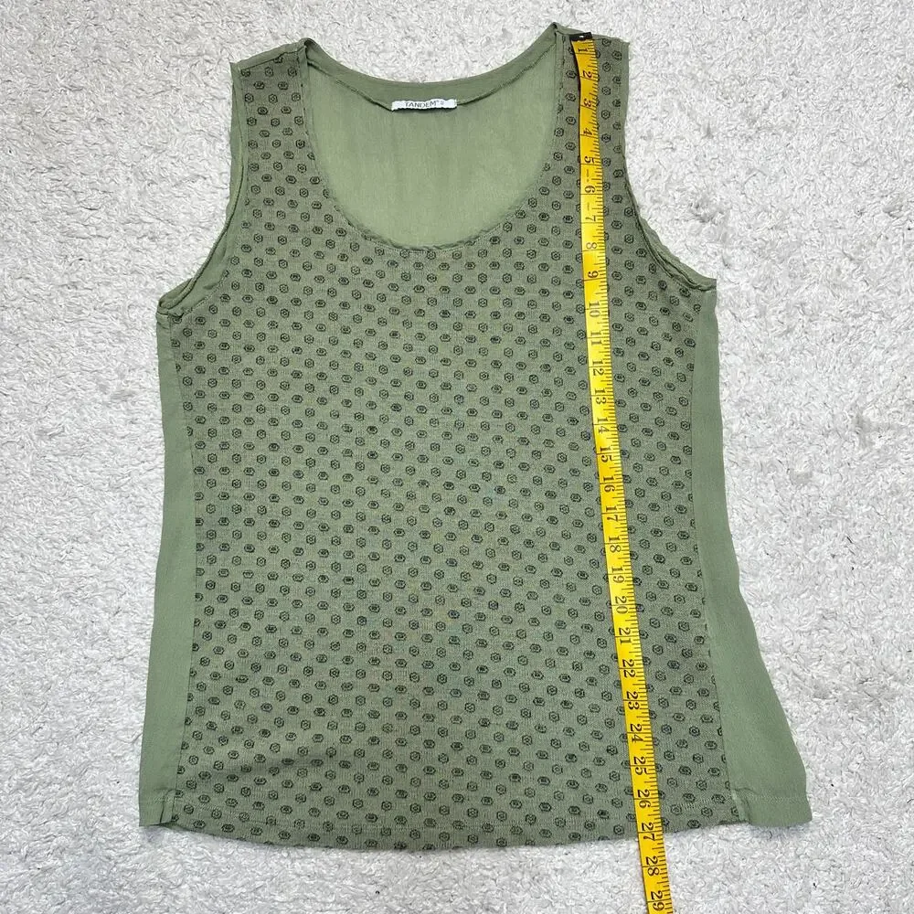 Tandem Polka-Dot Sleeveless Blouse Lagenlook Lightweight Semi Sheer Sz: 40